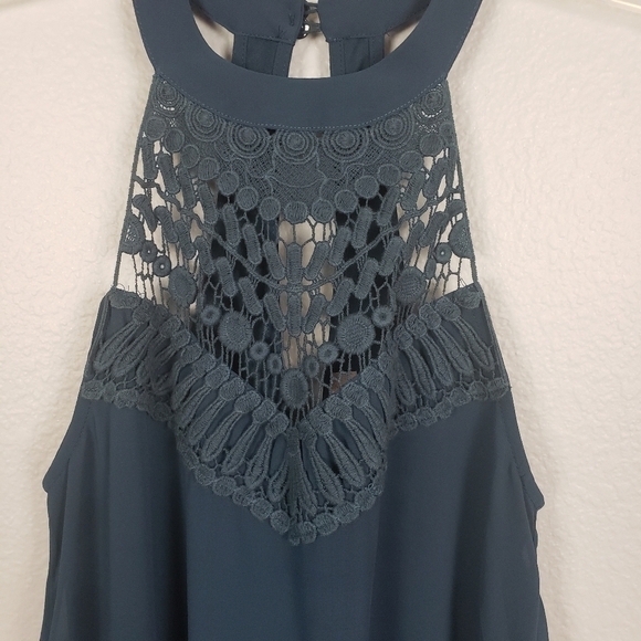 ALTAR'D STATE Halter Mini Dress Dark Teal Sz XS - Picture 2 of 6